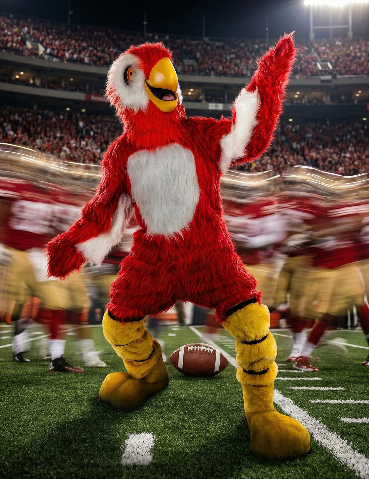 Kostým maskota červeného papagája pre dospelých