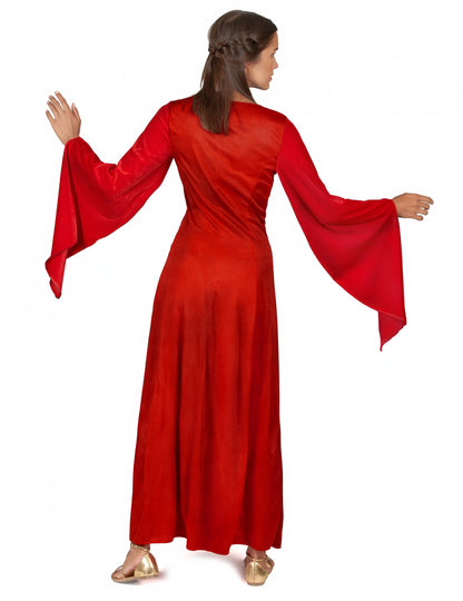 Červené stredoveké maskovanie zamatového efektu žien