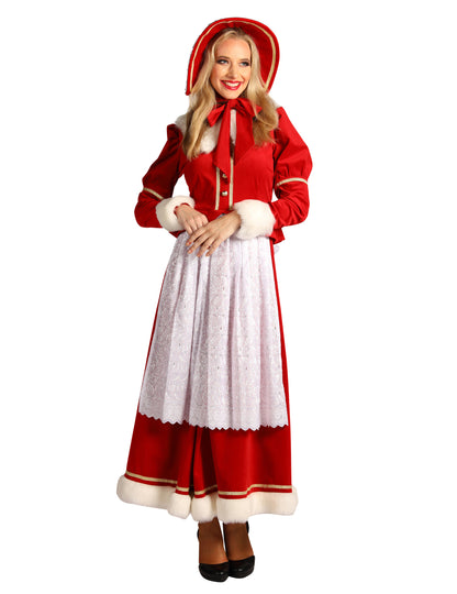 Tradičný kostým pani Clausovej pre ženy so zásterou