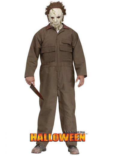 Kostým Michael Myers Halloween Rob Zombie pre mužov, hnedý s maskou