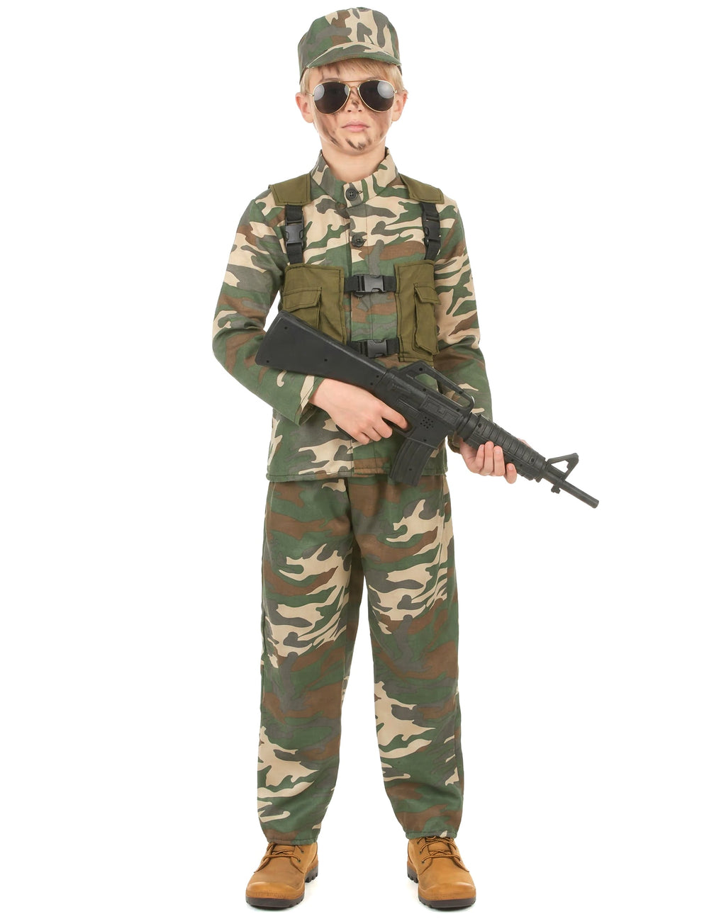 Vue de dos du déguisement militaire pour garçon