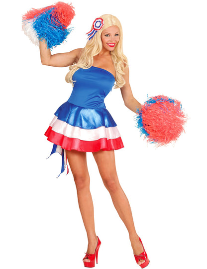 Kostým fanúšičky Francúzska v trikolóre pre ženy 