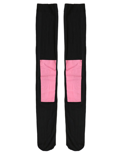 Paire de chaussettes montantes noires et roses du déguisement miss Kpop pour fille
