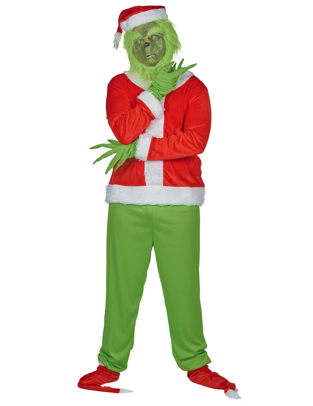 Vue d'ensemble du déguisement monstre vert grincheux adulte