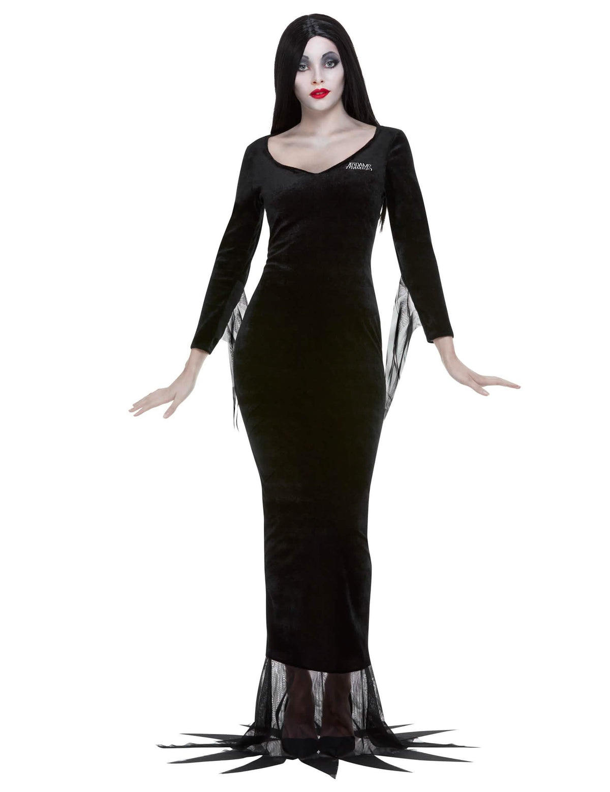 Kostým Morticia Rodina Addams™ pre ženu čierna z zamatu