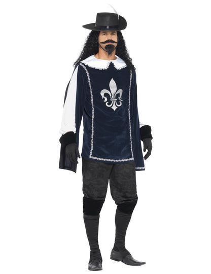 Pohľad spredu na muskétier kostým pre mužov