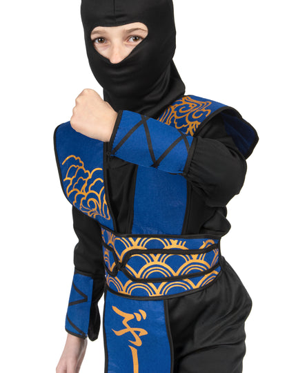 Modrý a zlatý kostým Ninja