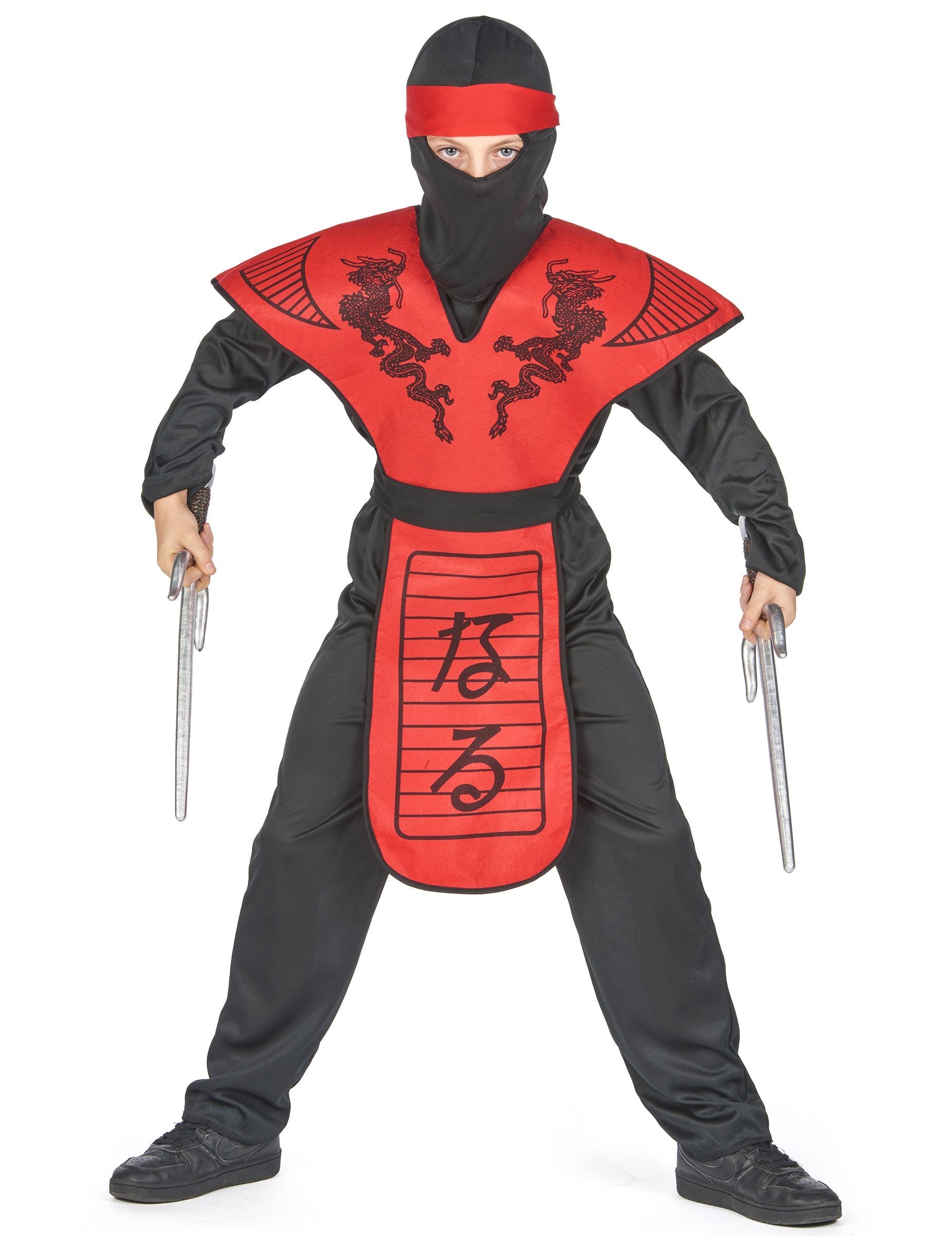 Predný pohľad na dizajn ninja draka pre chlapca