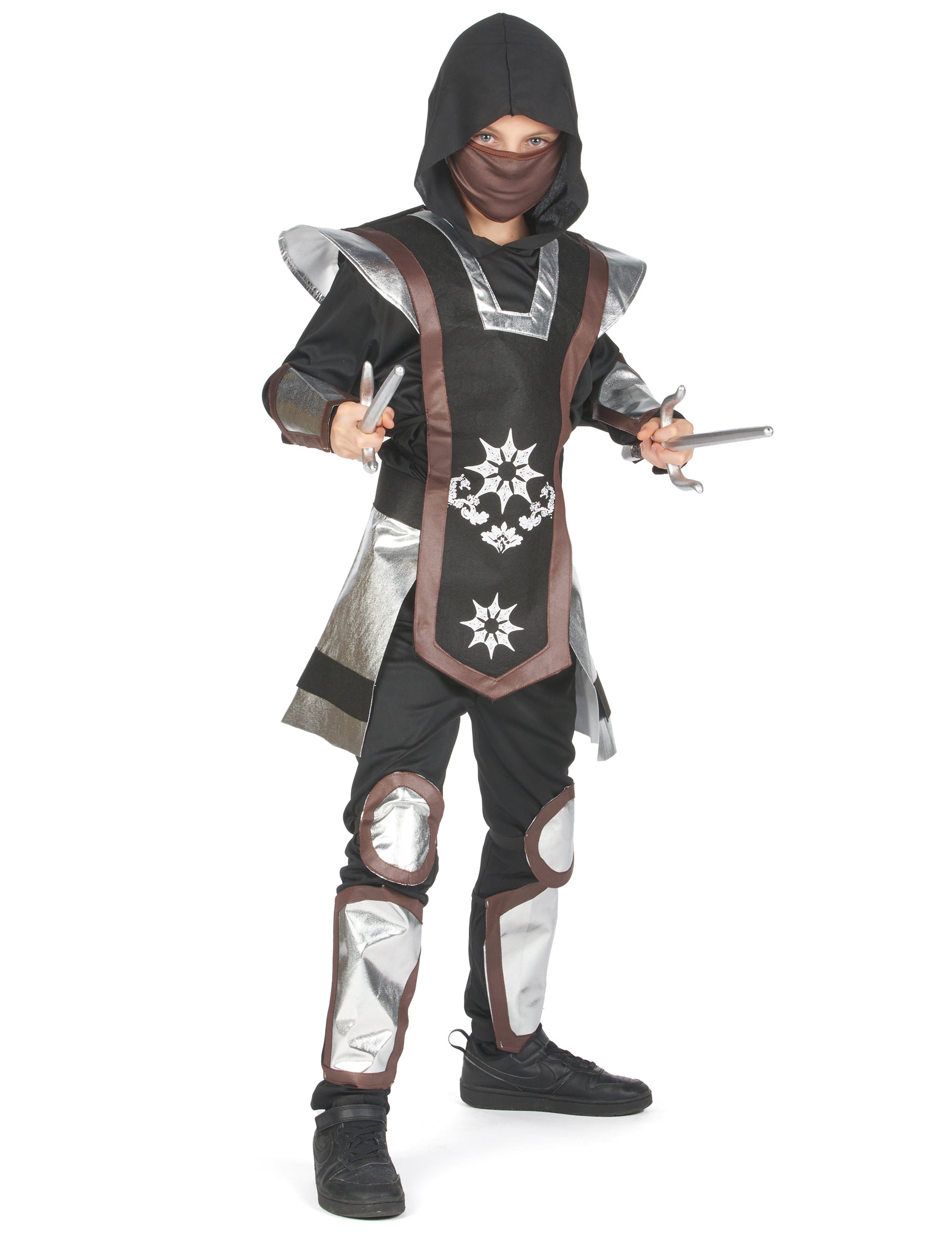 Vue de face du déguisement ninja pour garçon