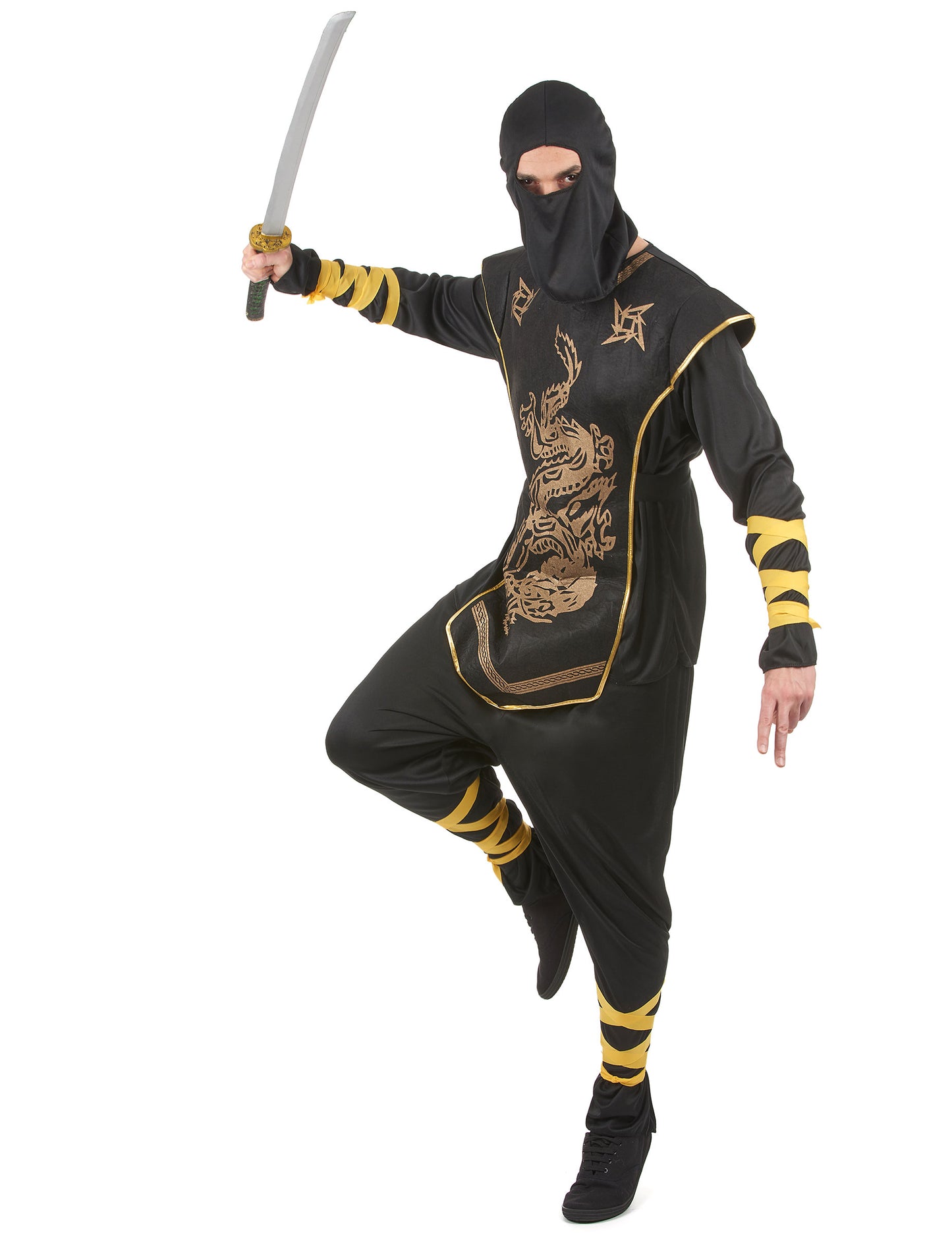 Ninja kostým zlatý drak muž