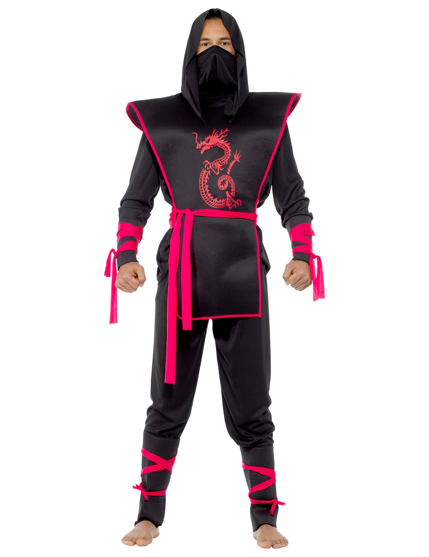 Čierna a červená ninja zamaskovanie