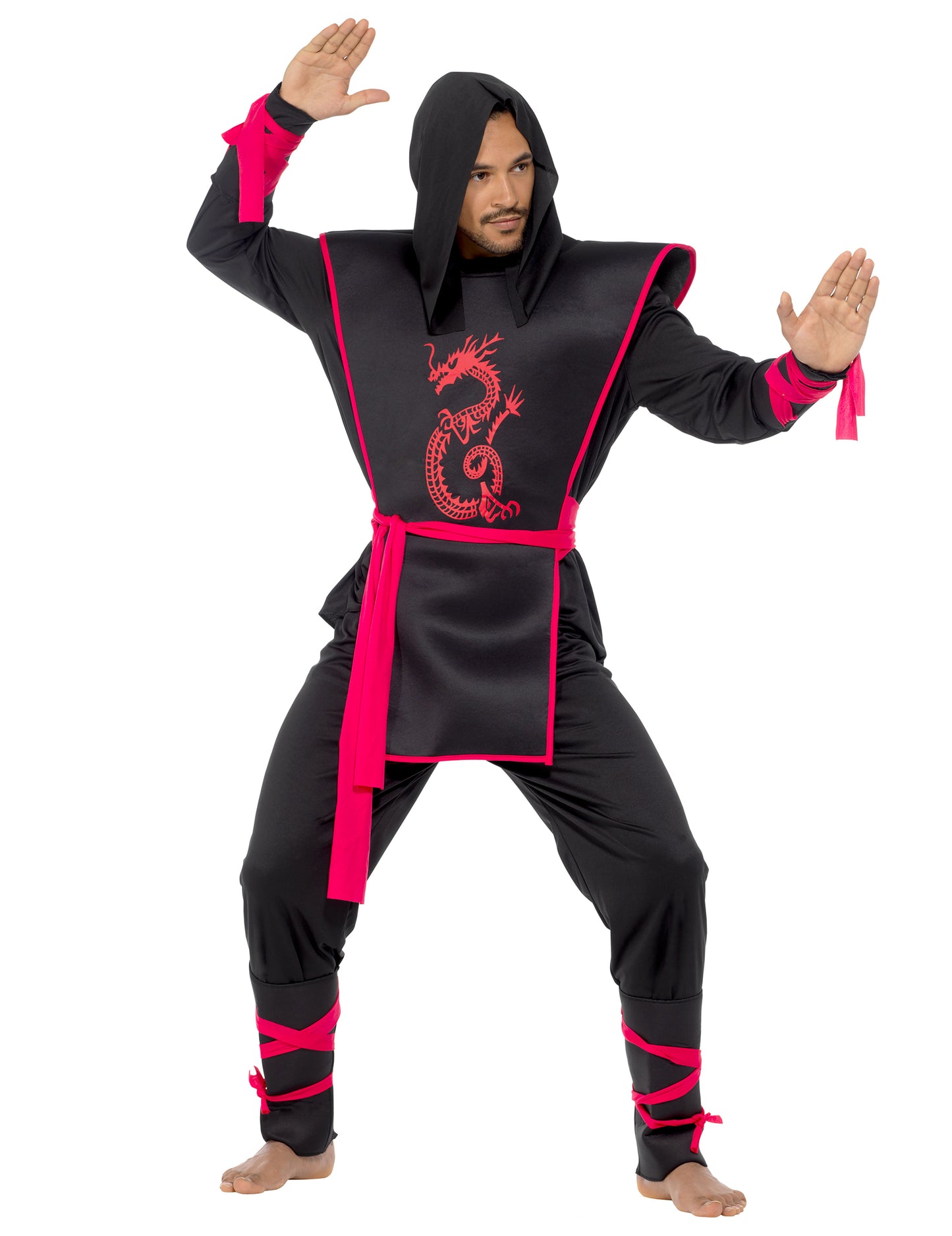 Čierna a červená ninja zamaskovanie
