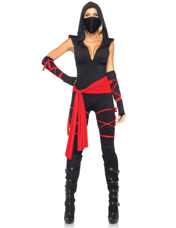 Čierny kostým Ninja sexy luxusná žena