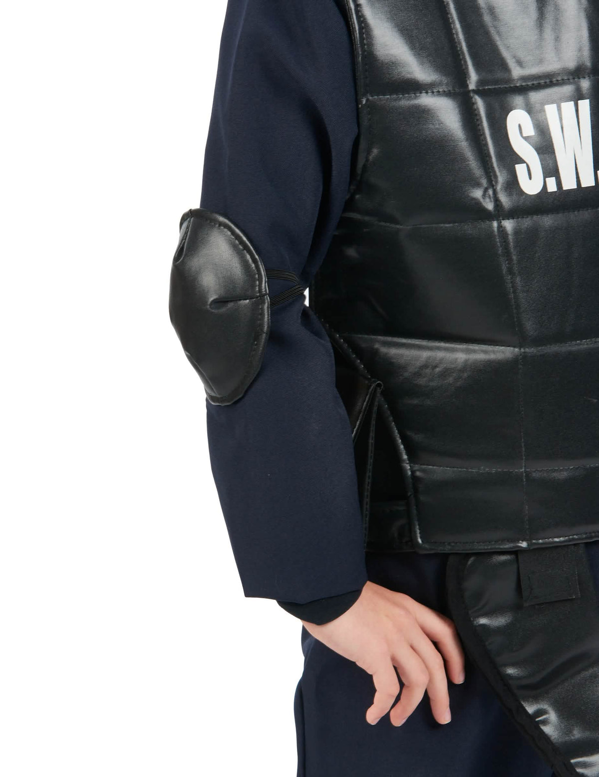 Detail lakťovej chrániče kostýmu dôstojníka SWAT