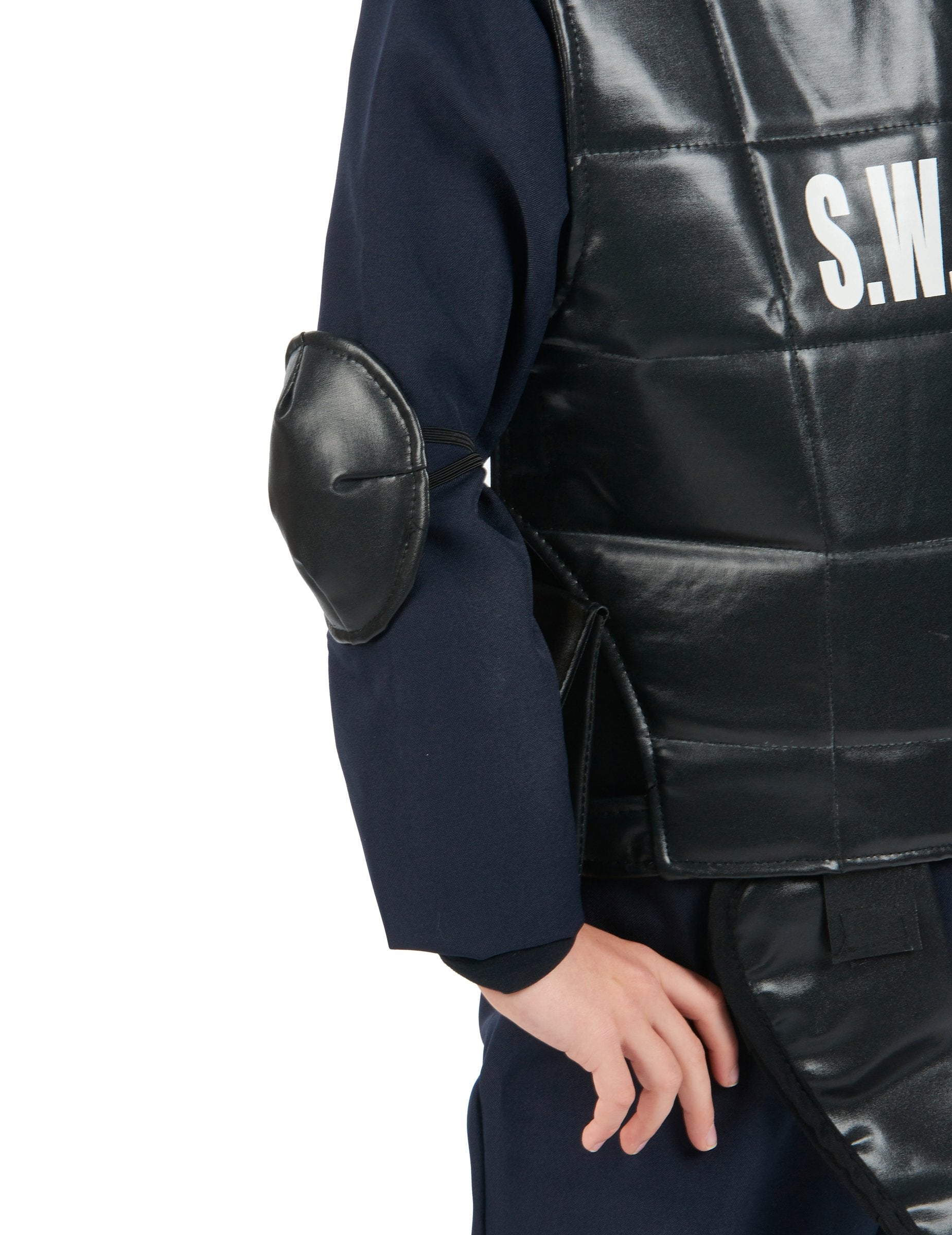 Détail de la coudière du déguisement officier du SWAT pour enfant