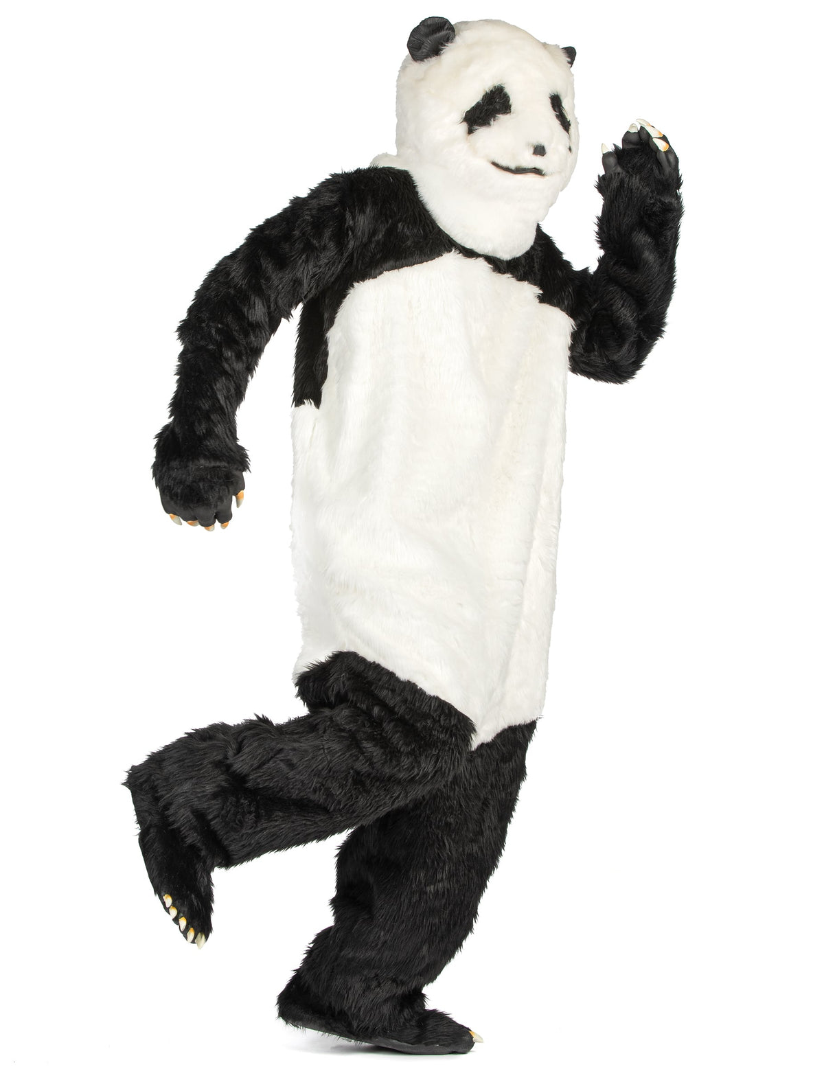 Vue de profil du déguisement de panda pour adulte