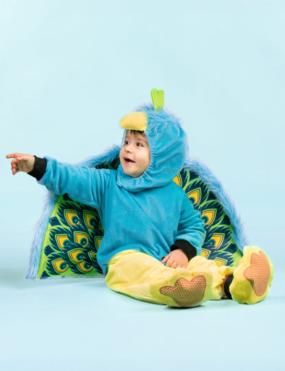 Vue de profil du déguisement de paon pour bébé