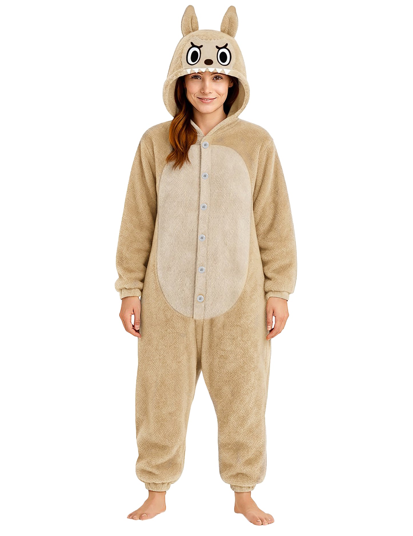 Kostým plyšového béžového monštra pre ženy 