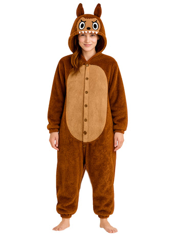 Kostým plyšového hnedého monštra pre ženy 