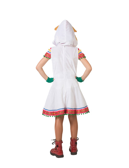 Vue de dos du déguisement de péruvienne pour enfant