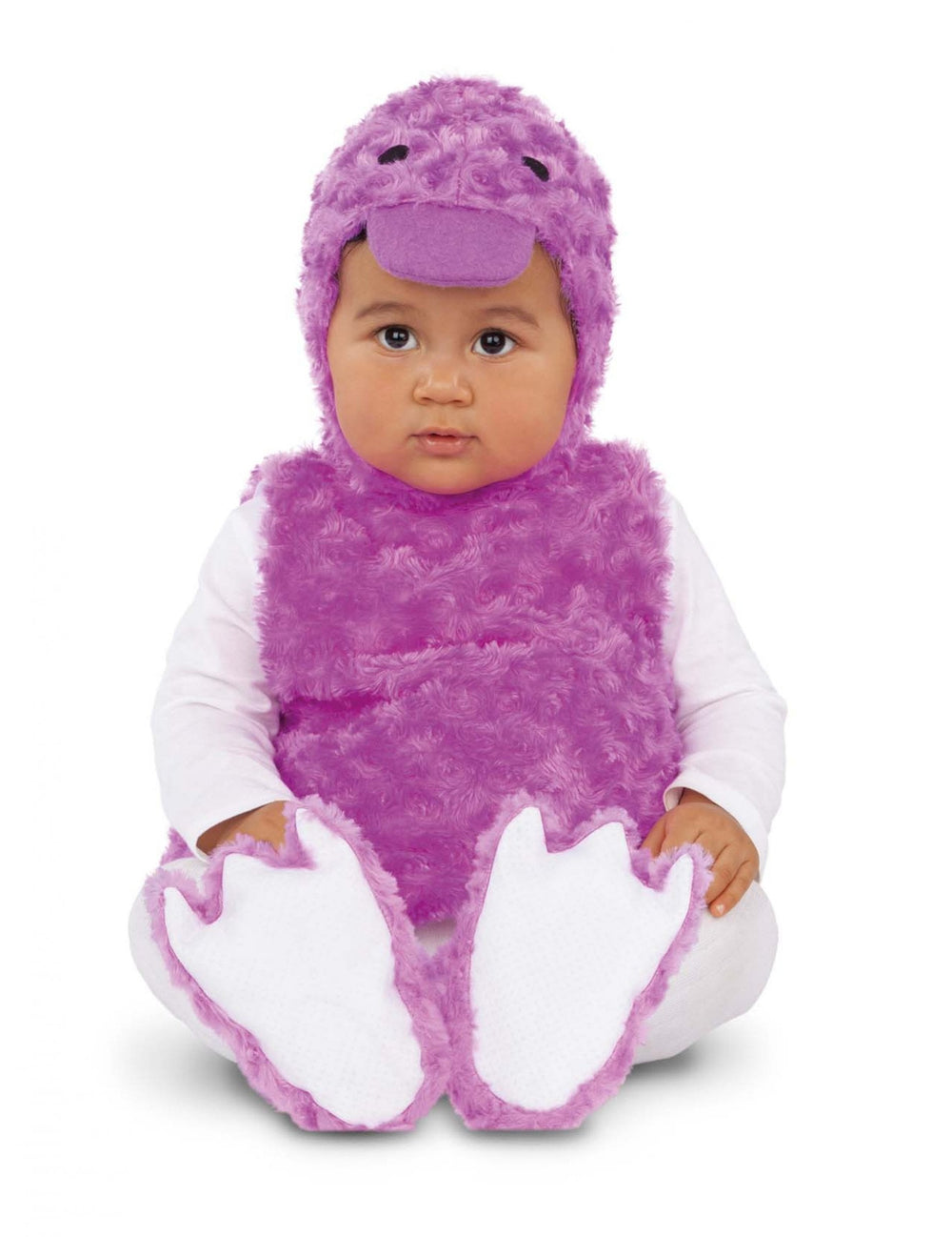 Déguisement petit canard peluche pour bébé lilas