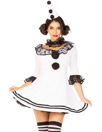 Sexy ženský biely kostým Pierrot