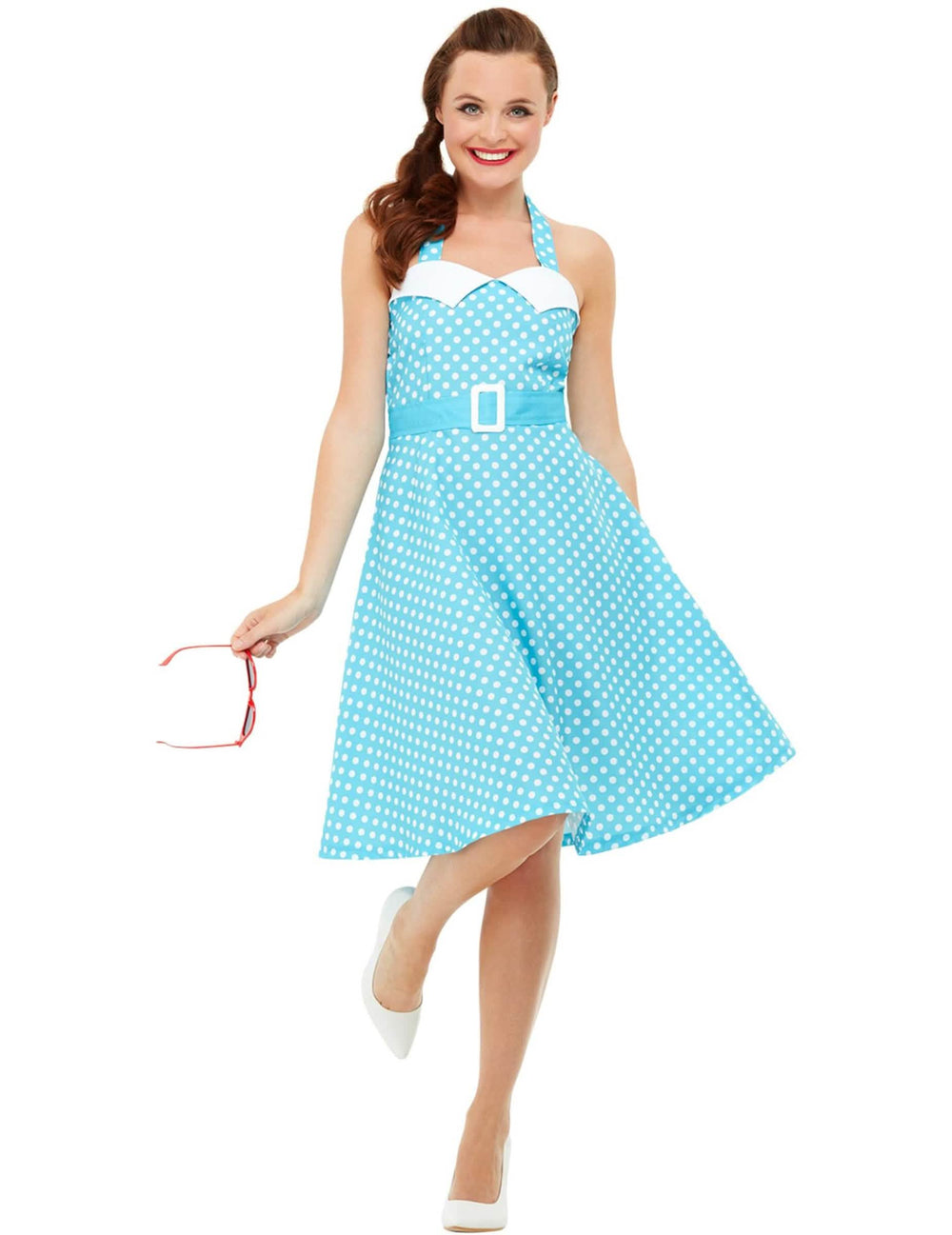 Predný pohľad na retro pin-up kostým pre ženu