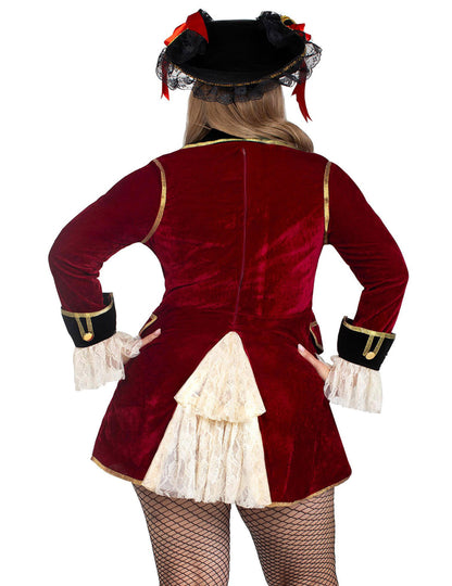 Sexy plus veľkosť Burgundsko Pirátsky kostým pre ženy