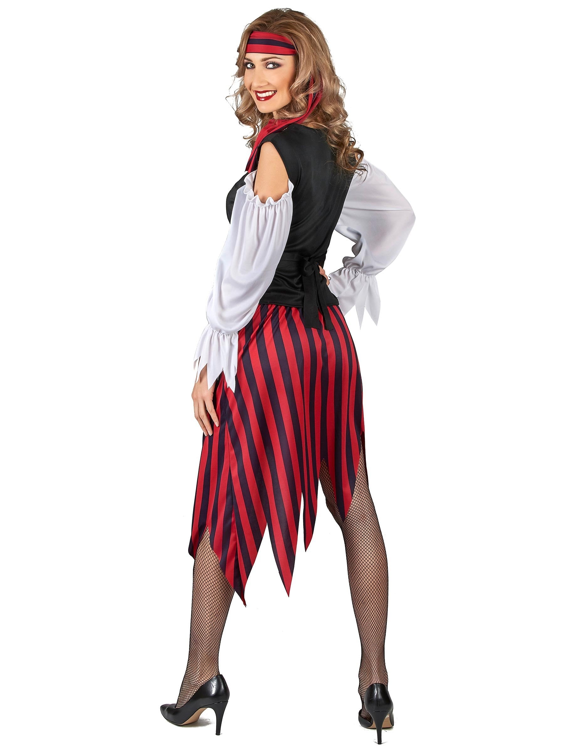 Vue de dos du déguisement pirate gipsy pour femme