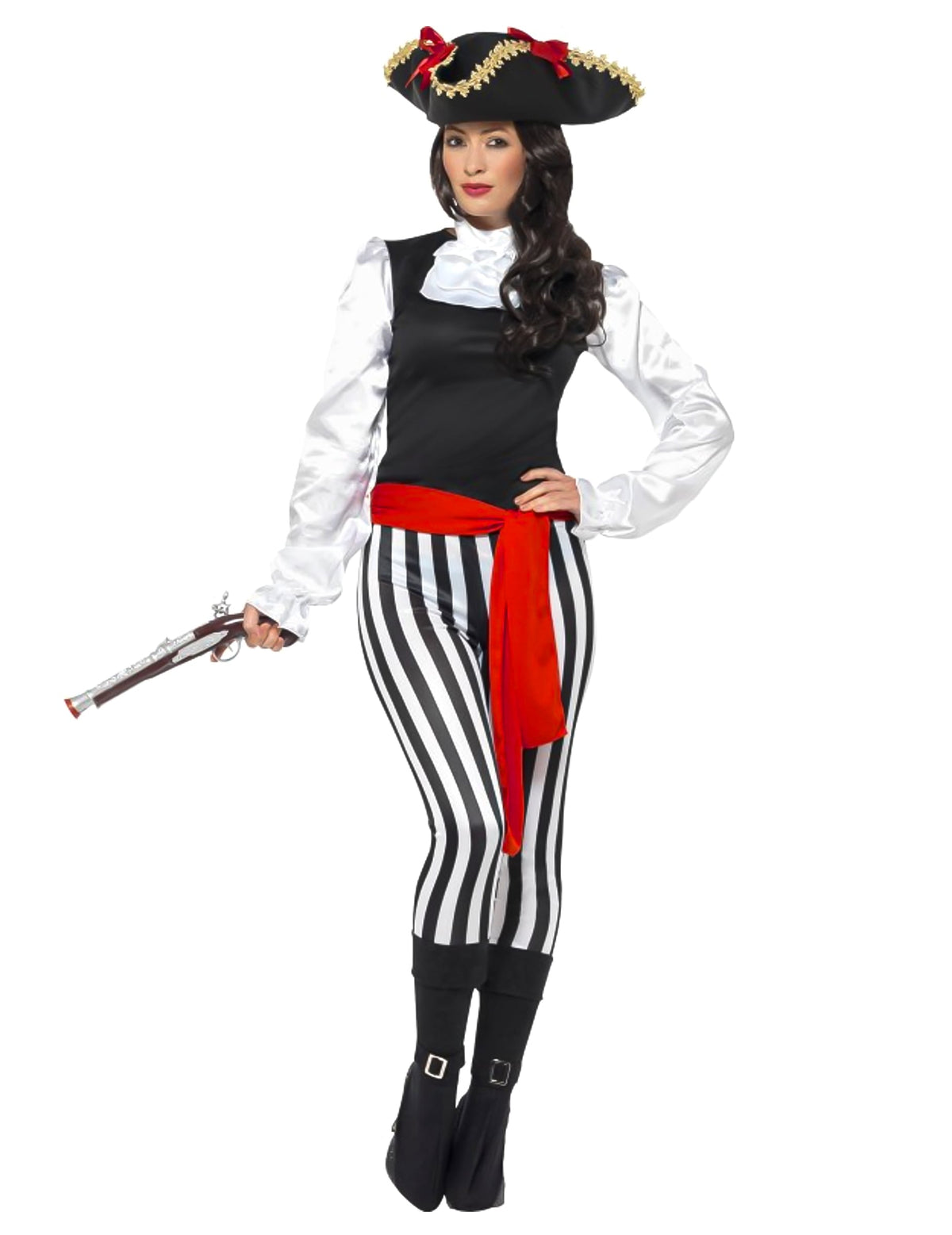 Pistolet factice du déguisement de pirate rayée pour femme