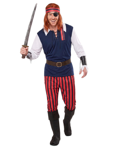 Pirát maskujte červené a čierne pruhy
