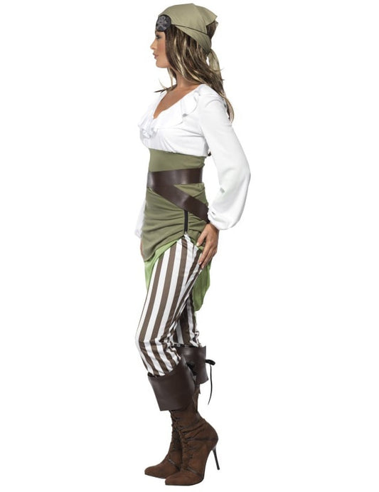 Vue de profil du déguisement de pirate pour femme
