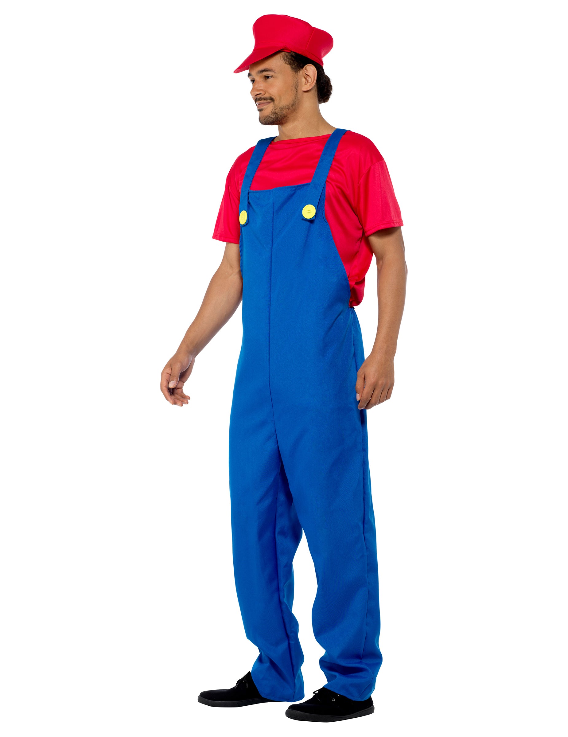 Vue de profil du déguisement de plombier pour homme