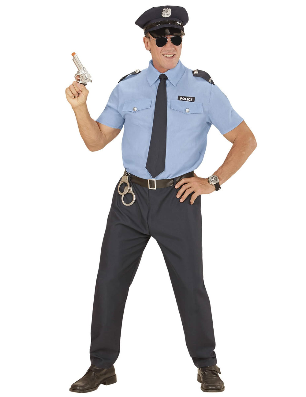 Kostým policajta pre dospelého modrá s čiapkou
