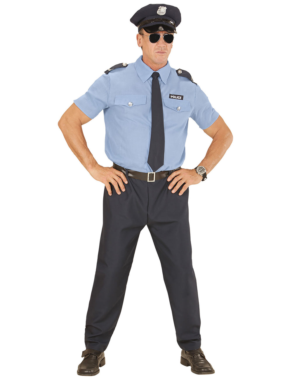 Vue de face du déguisement de policier pour homme