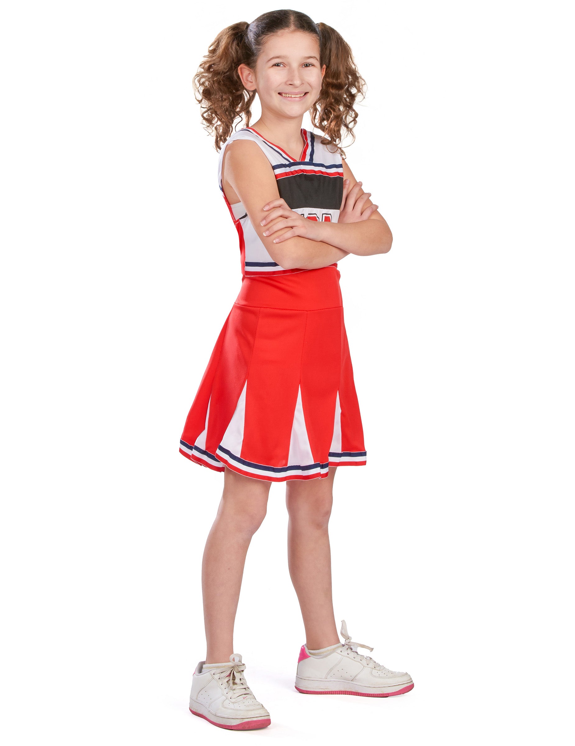 Vue de profil du déguisement pompom girl USA pour fille