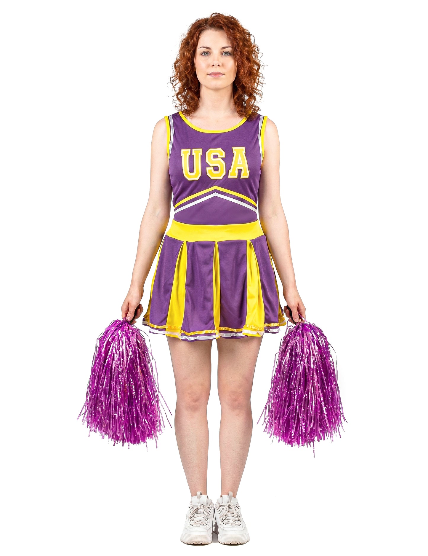 Pompom girl USA fialové a žlté ženy kostým