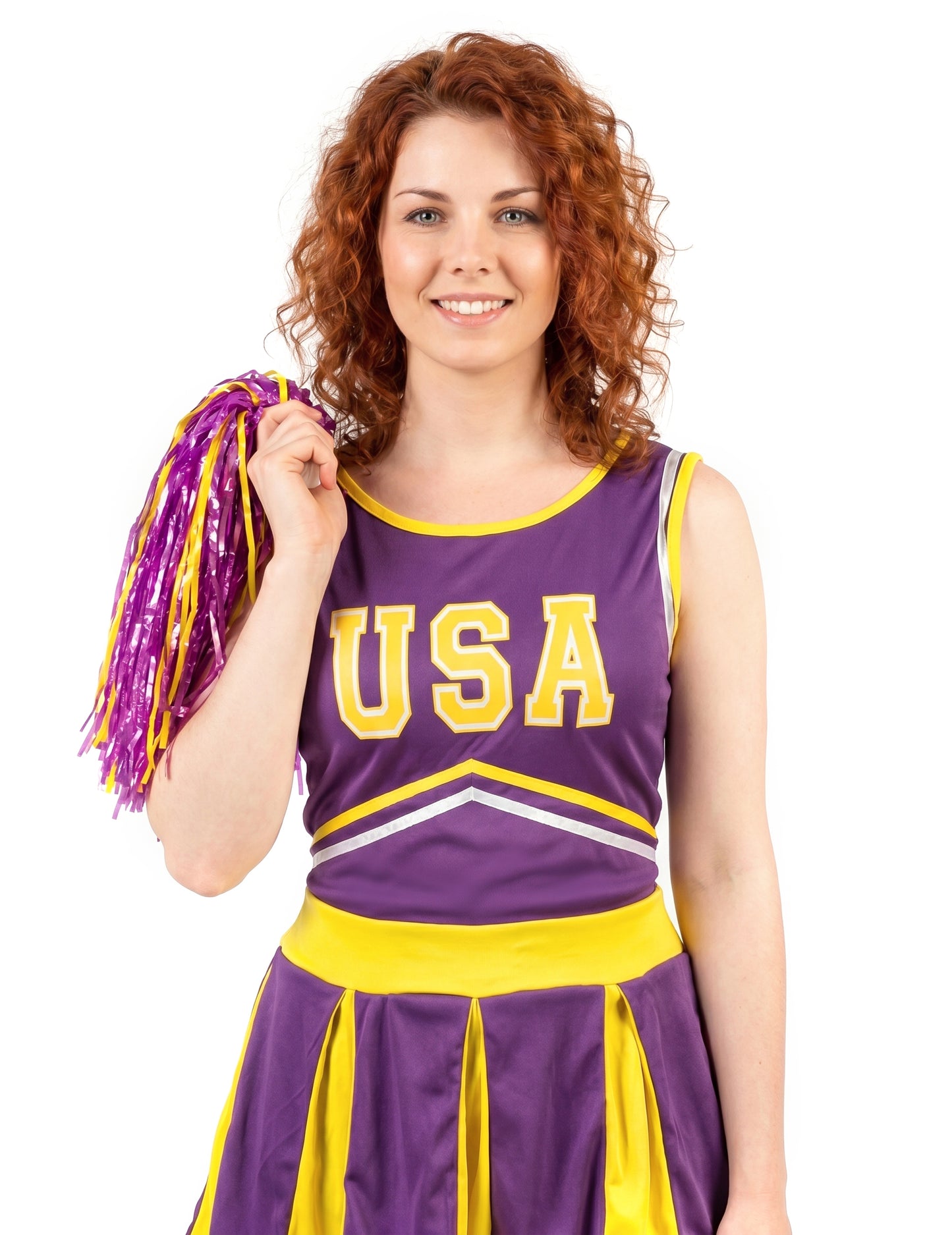 Pompom girl USA fialové a žlté ženy kostým