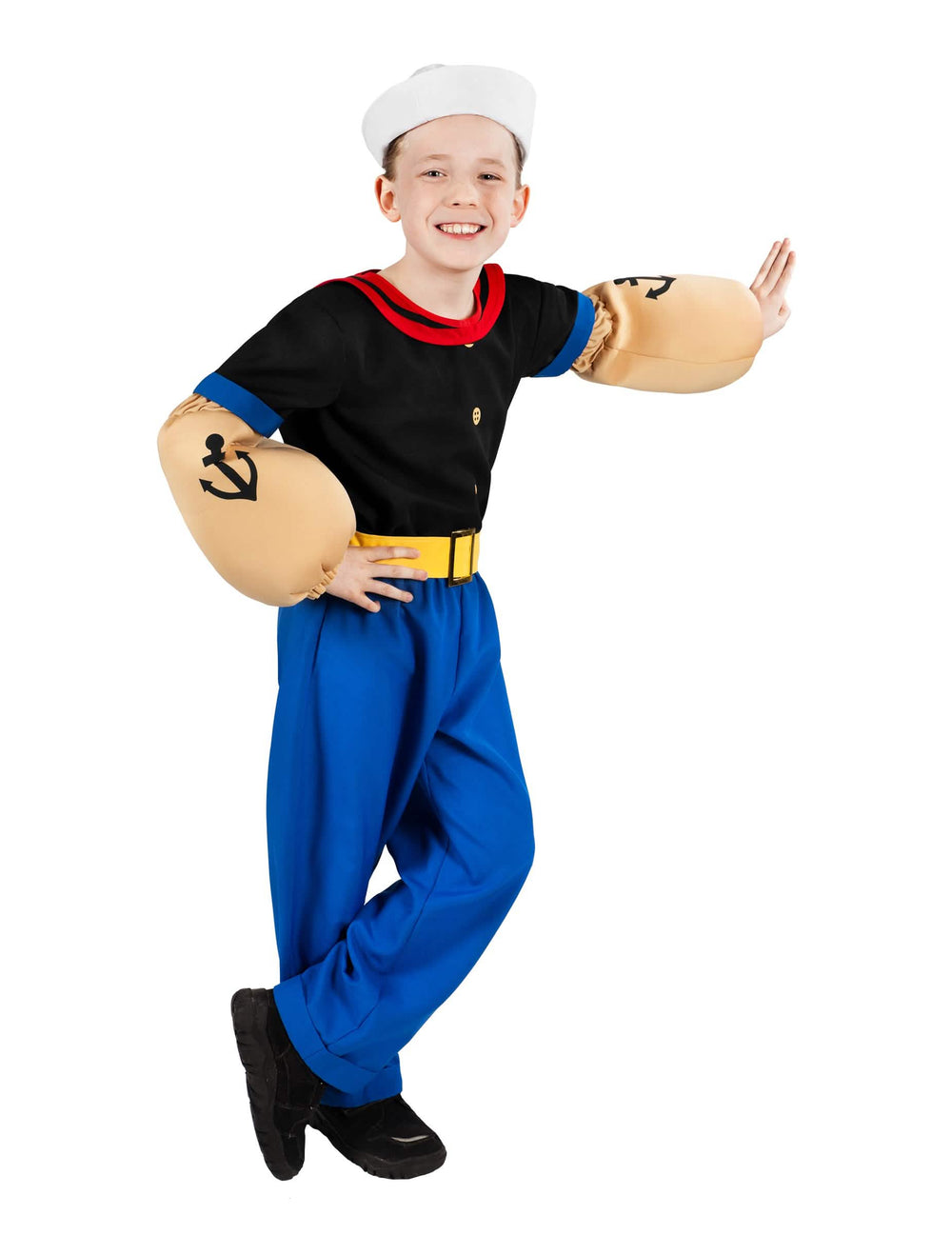 Kostým Popeye™ pre dieťa modrá a čierna s vystuženými svalnatými rukami