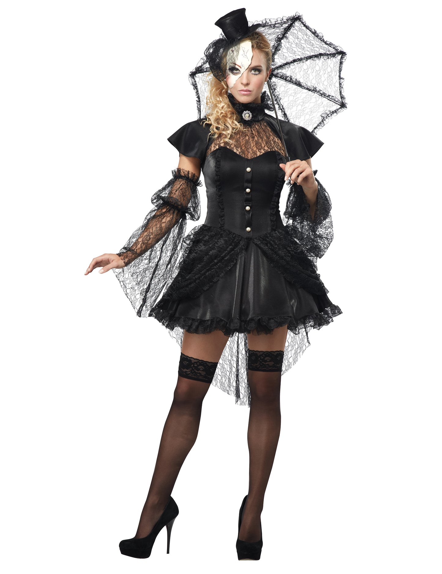 Zasahovanie halloweenskej dámskej gotickej bábiky