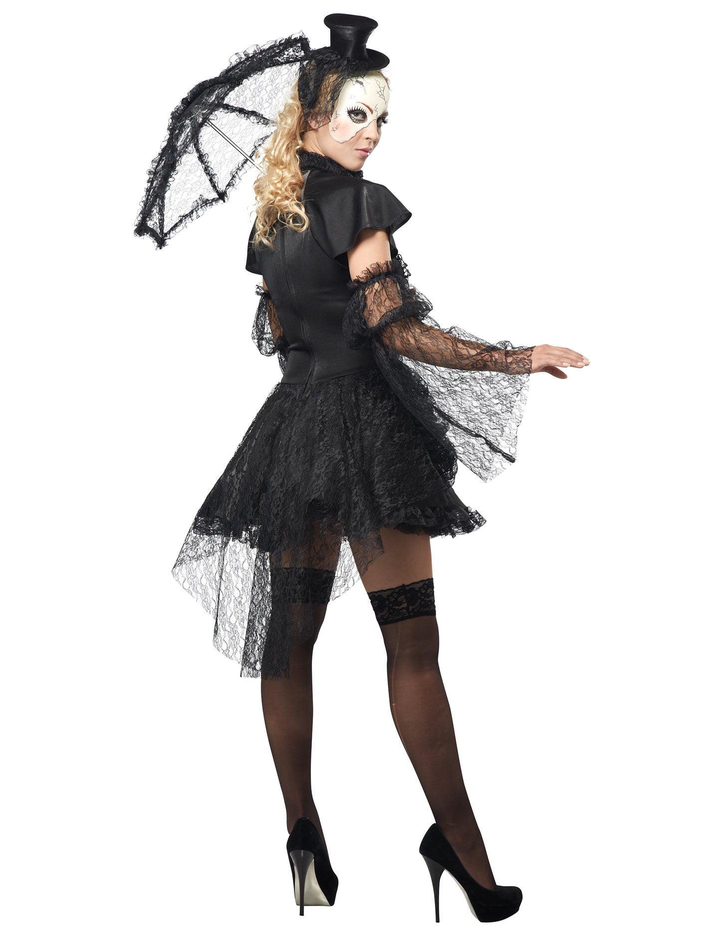 Zasahovanie halloweenskej dámskej gotickej bábiky
