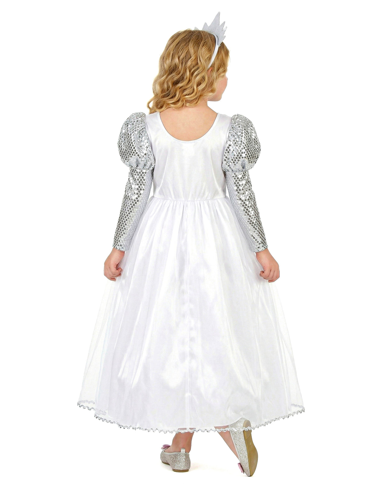 Vue de dos du déguisement de princesse à voilage pour fille
