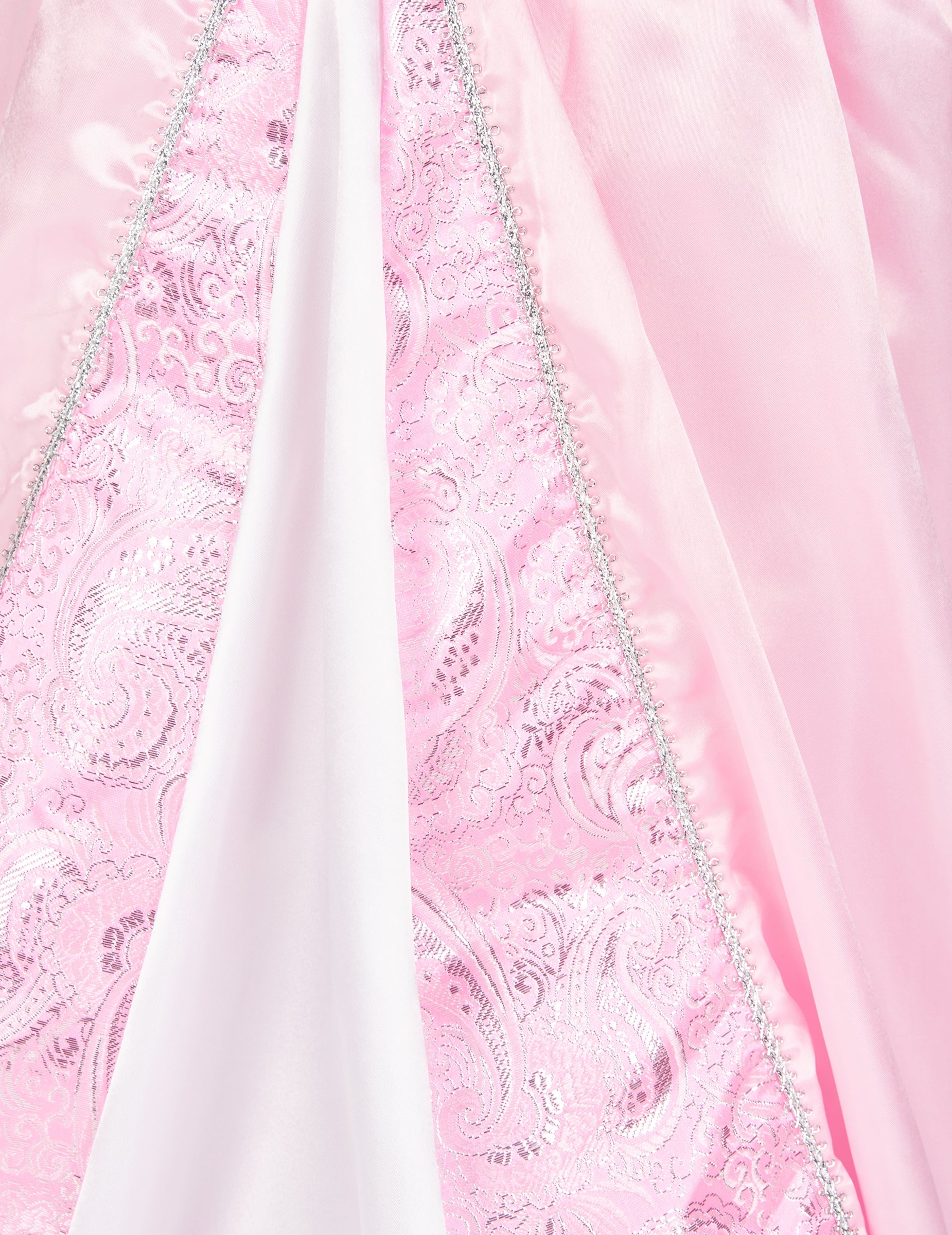 Déguisement de princesse avec couronne à fleurs pour fille rose et blanc à motifs argentés