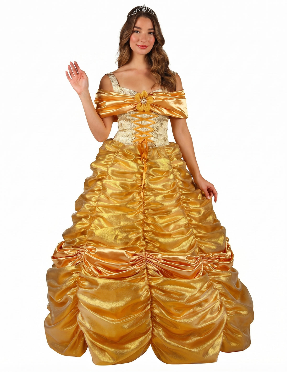 Prémiový žltý kostým princeznej pre ženy