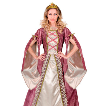 Pink -biela dámska stredoveká princezná maskovanie