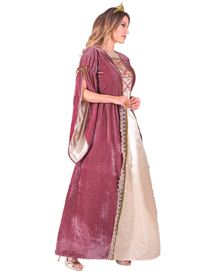 Pink -biela dámska stredoveká princezná maskovanie