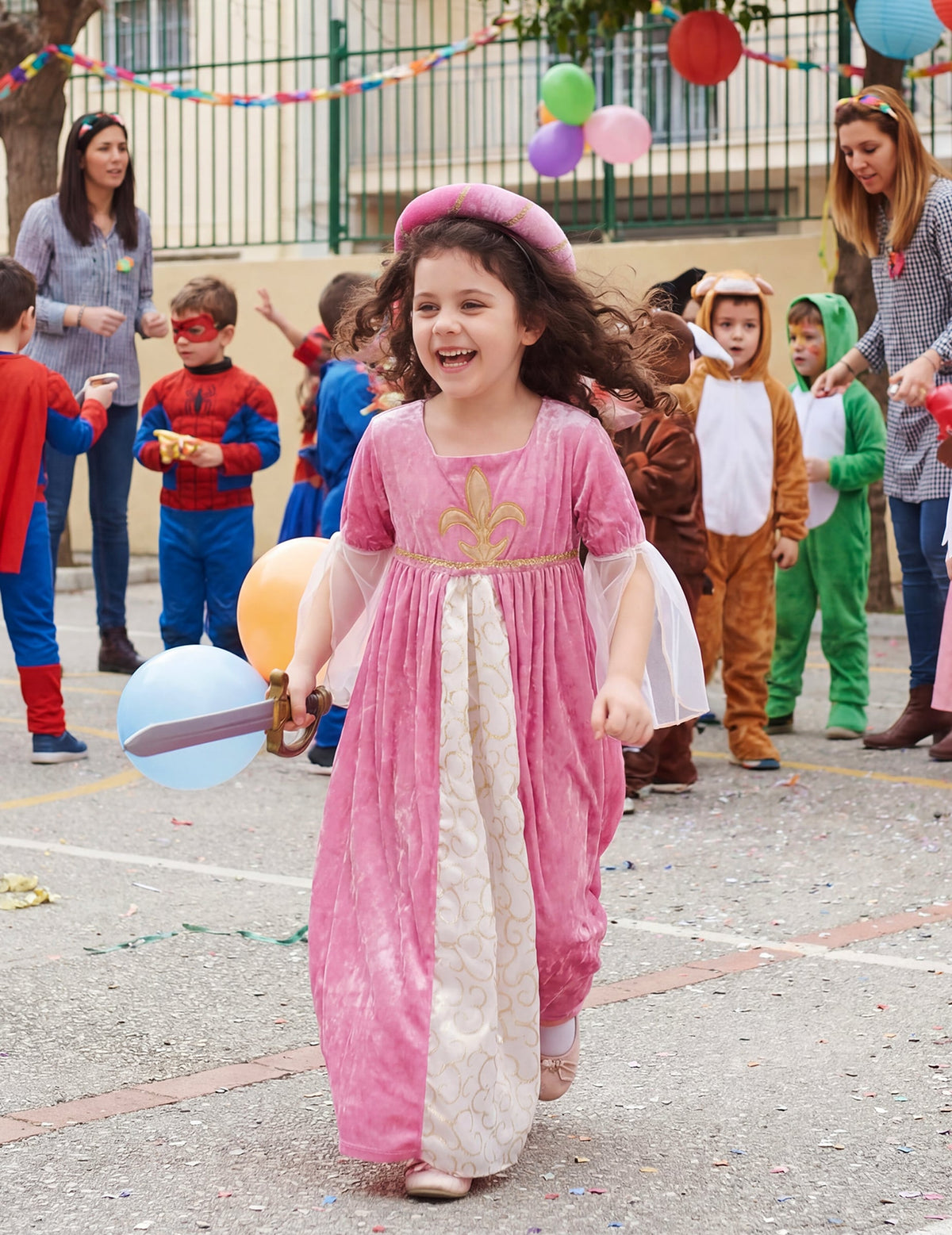 Mise en situation du déguisement de princesse médiévale