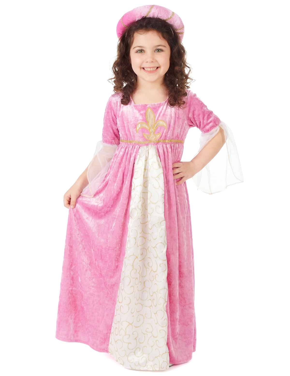 Vue de face du déguisement de princesse médiévale