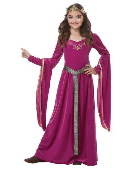 Médieval princezná kostým Velvet Pink Girl