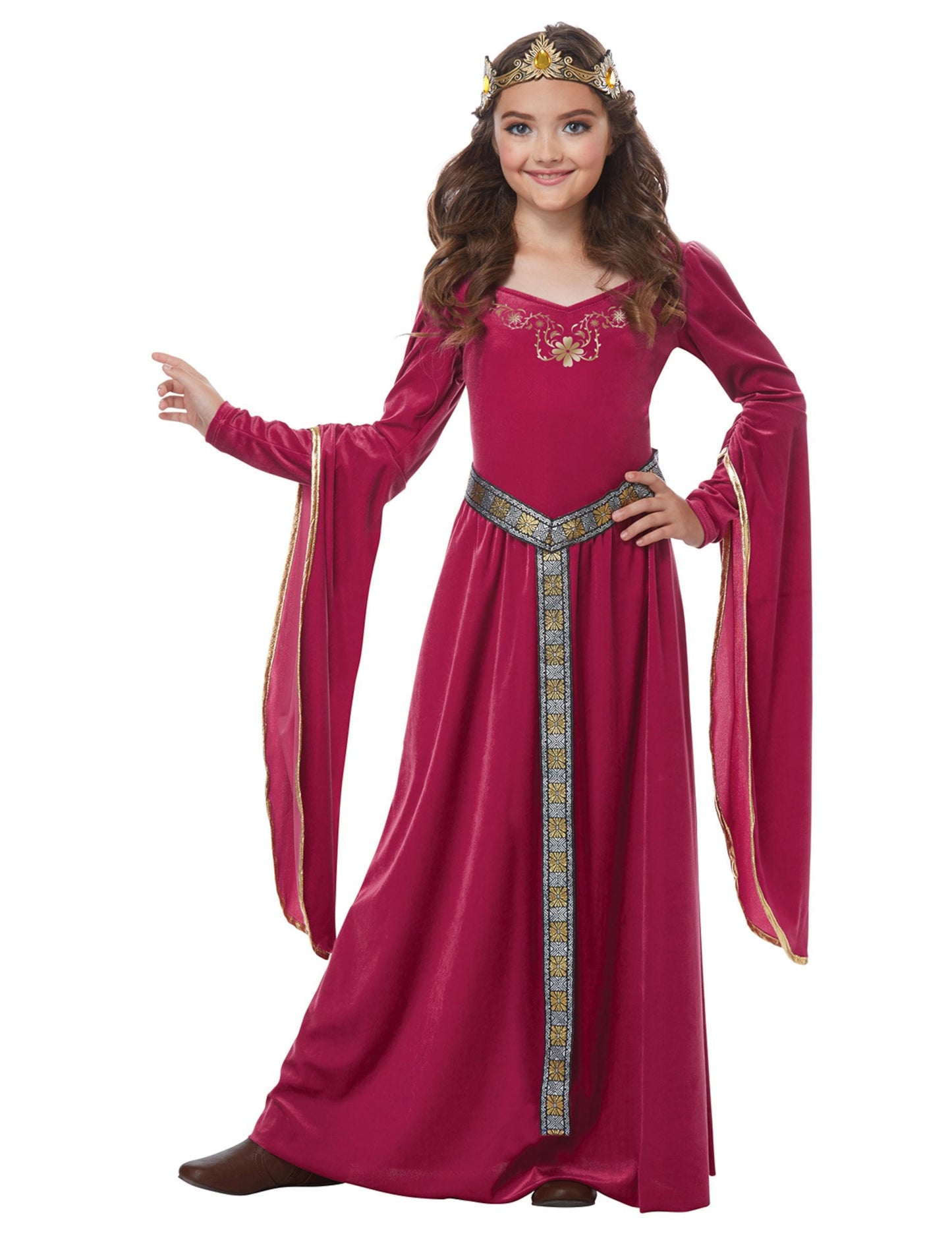 Médieval princezná kostým Velvet Pink Girl